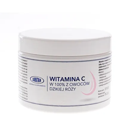 Witamina C z Dzikiej Róży w Proszku 300 g - Jantar ( Ascorbic Acid )