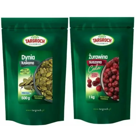 Dynia Łuskana 500 g - Targroch + Żurawina Suszona Cała 1 kg - Targroch