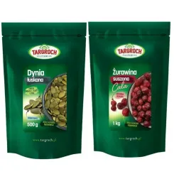 Dynia Łuskana 500 g - Targroch + Żurawina Suszona Cała 1 kg - Targroch