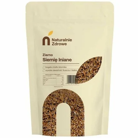 Siemię Lniane Brązowe Ziarno 1 kg - Naturalnie Zdrowe