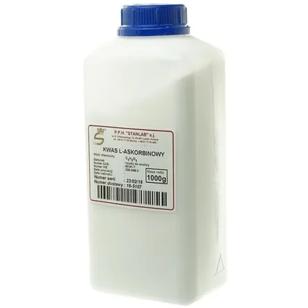Kwas L- askorbinowy 1kg Witamina C CZDA 1000g - Stanlab ( Ascorbic Acid )
