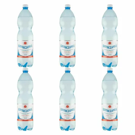 6 x Naturalna Woda Mineralna Gazowana 1,5 l - Kryniczanka