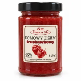 Dżem Truskawkowy o Obniżonej Zawartości Cukrów 80% Owoców 310 g - Prosto ze Wsi