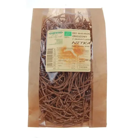 Makaron Orkiszowy Razowy 3-Jajeczny Z Amarantusem Nitka 250 g Gajewski