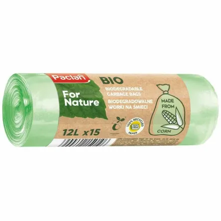 Kompostowalne Worki na Bioodpady 12 L 15 Sztuk - Paclan For Nature
