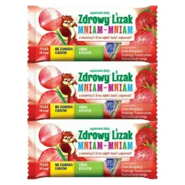 3 x Zdrowy Lizak Mniam-Mniam TRUSKAWKA Kulka 6 g - Starpharma