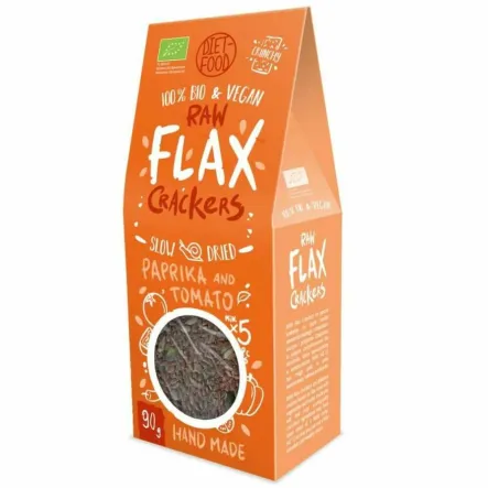 Flax Crackers z Pomidorami i Papryką Bio 90 g - Diet-Food