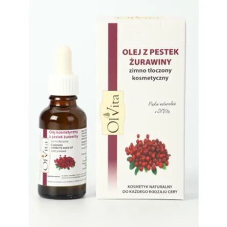 Kosmetyczny Olej z Pestek Żurawiny Zimno Tłoczony 30ml - Ol'vita