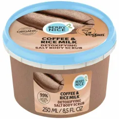 Oczyszczający Solny Scrub do Ciała Kawa and  Mleko Ryżowe 250 ml - Berry Nice