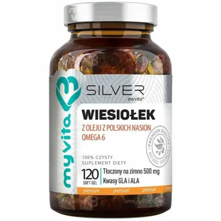 Silver Pure Olej z Wiesiołka 500 mg 120 Kapsułek - MyVita