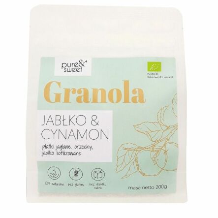 Granola Jabłko - Cynamon Bezglutenowa Bio 200 g - Pure & Sweet