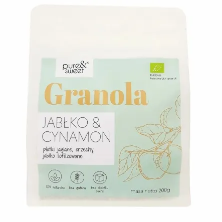 Granola Jabłko - Cynamon Bezglutenowa Bio 200 g - Pure & Sweet
