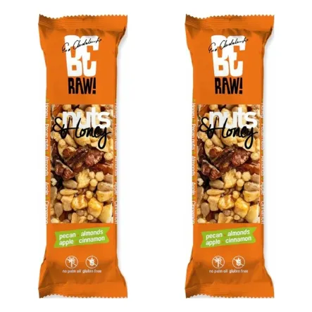 2 x BeRaw Baton Nuts & Honey Pecan 30 g - Purella
