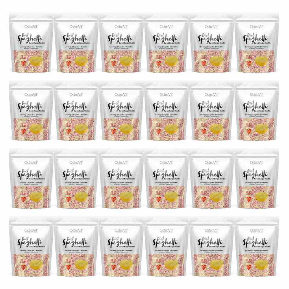 24 x Makaron Konjac Diet Spaghetti Carrot Konjac Noodles Keto Friendly 400 g (250 g) - OstroVit
