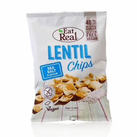 Chipsy z Soczewicy z Solą Morską 40 g Eat Real