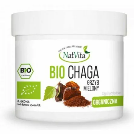 Chaga BIO Owocnik Mielony 250 g - NatVita