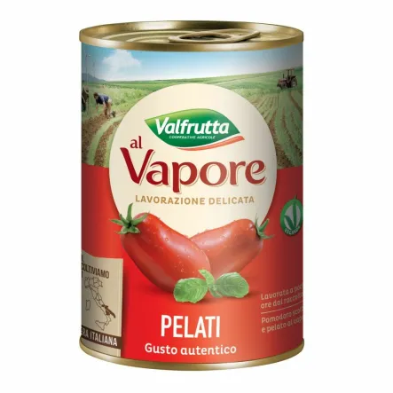 Włoskie Pomidory Całe na Parze Bez Skórek 400 g Valfrutta