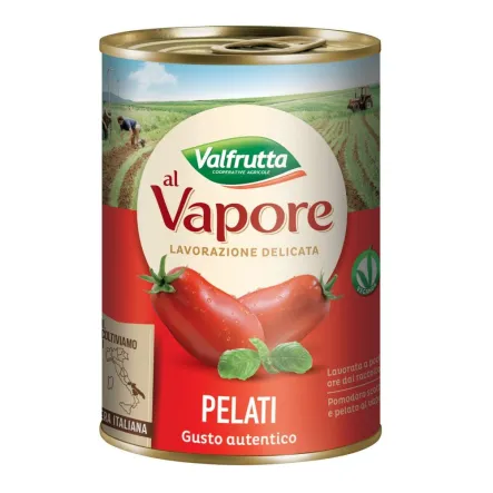 Włoskie Pomidory Całe na Parze Bez Skórek 400 g Valfrutta