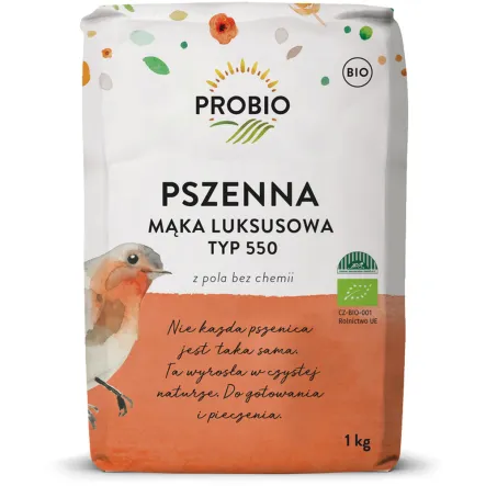 Mąka Pszenna Biała Typ 550 Luksusowa Bio 1 kg  - Bioharmonie