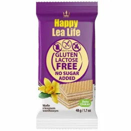 Wafle Waniliowe Bezglutenowe Bez Laktozy Bez Dodatku Cukru 48 g - Happy Lea Life