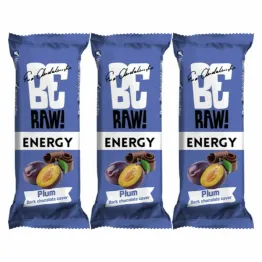 3 x BeRaw Baton Energy Plum Śliwka Chocolate 40 g