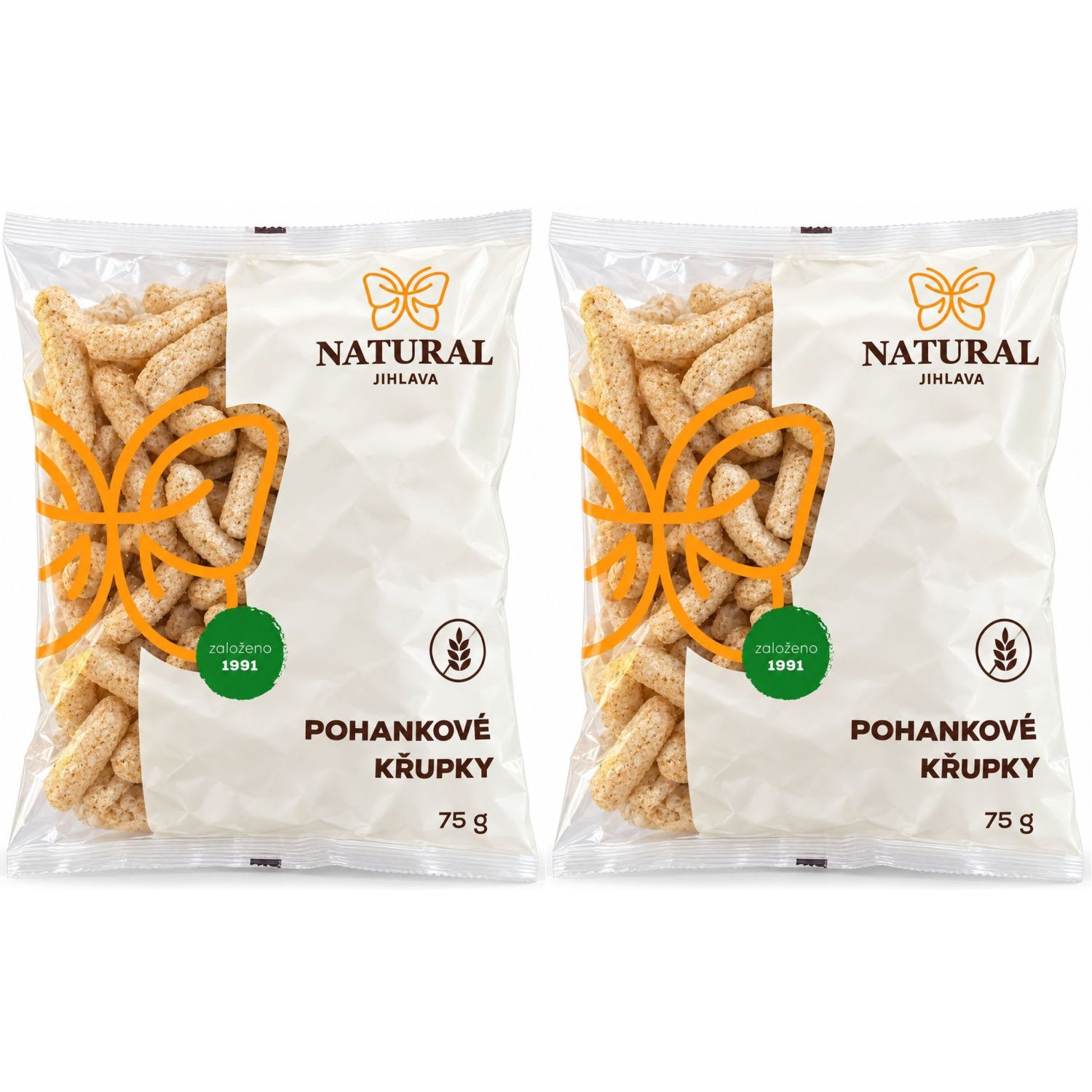Zestaw 2 x Chrupki Gryczane Bezglutenowe 75 g - Natural Jihlava