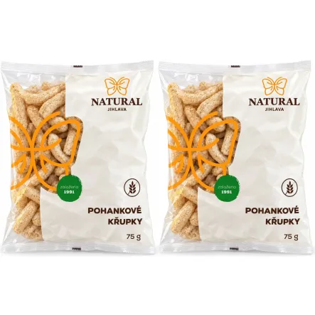 Zestaw 2 x Chrupki Gryczane Bezglutenowe 75 g - Natural Jihlava