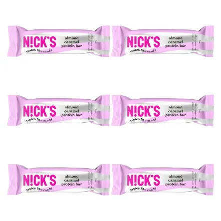 6 x Baton Proteinowy z Migdałami w Mlecznej Czekoladzie 50 g - Nicks