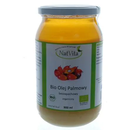 Olej Palmowy BIO bezzapachowy 900 ml - Natvita