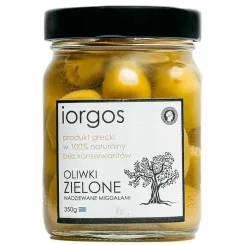 Oliwki Zielone Nadziewane Migdałami Premium 350 g (210 g) - IORGOS
