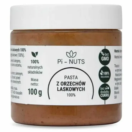 Pasta z Orzechów Laskowych 100% 100 g - PI-NUTS