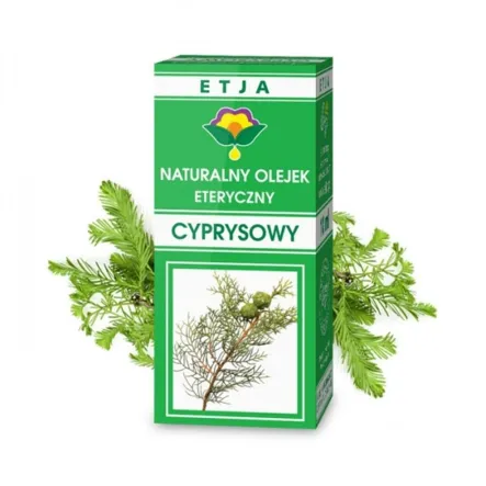 Olejek Cyprysowy 10 ml ETJA - olejek z młodych gałązek drzewa cyprysu włoskiego