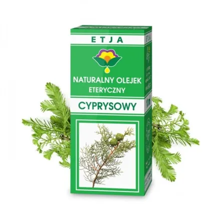 Olejek Cyprysowy 10 ml ETJA - olejek z młodych gałązek drzewa cyprysu włoskiego