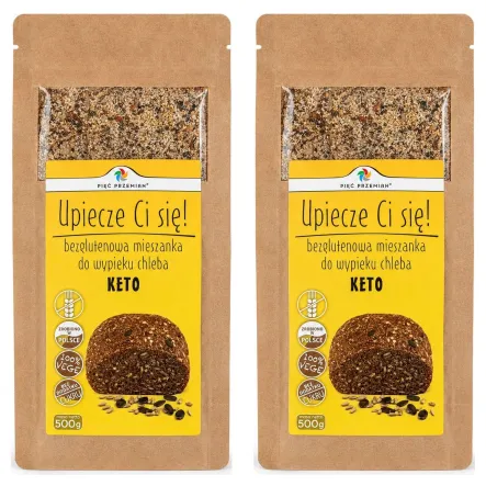 2 x  Mieszanka do Wypieku Chleba Bezglutenowego KETO 500 g - Pięć Przemian