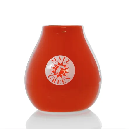 Matero Ceramico Luka Orange 350 ml z Logo Mate Green - Wyprzedaż