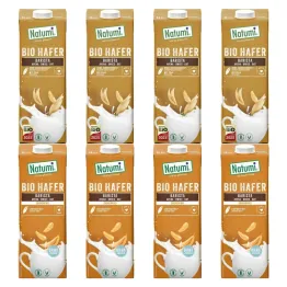 4 x Napój Owsiany z Soją Barista Bio 1 L  UHT + 4 x Napój Owsiany Barista Bez Dodatku Cukru Bio 1 L - Natumi