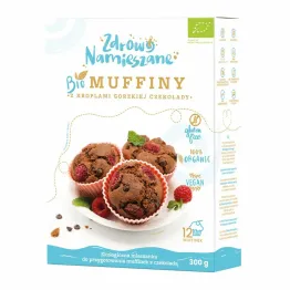 Mieszanka Na Muffiny z Kroplami Gorzkiej Czekolady Bezglutenowa Bio 300 g -  Zdrowo Namieszan