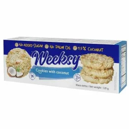 Ciasteczka Kruche z Kokosem Bez Dodatku Cukru 120 g - WEEKSY