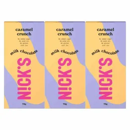 3 x Czekolada Mleczna z Karmelem Caramel Crunch 75 g - Nicks