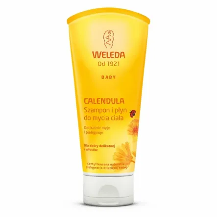 Szampon i Płyn do Mycia Ciała dla Niemowląt z Nagietkiem Lekarskim 200 ml - Weleda