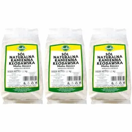 3,3 kg Sól Kłodawska Kamienna Naturalna Miałka Różowa Niejodowana 3x1,1 kg - Smakosz