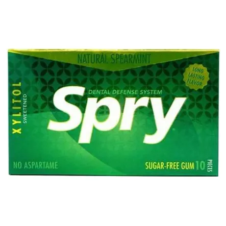Gumy z Ksylitolem Mięta Kędzierzawa 10 szt - SPRY - Przecena Krótka Data Minimalnej Trwałości