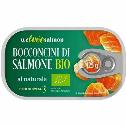 Kawałki Łososia w Zalewie Naturalnej Bio 125 g - We Love Salmon (data: 30.03.2025)