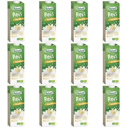 12 x 1 L Napój Ryżowy-Waniliowy Bio Natumi - Mleko ryżowe waniliowe