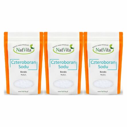 3 x Czteroboran Sodu Dziesięciowodny Boraks 900 g - Natvita Borax