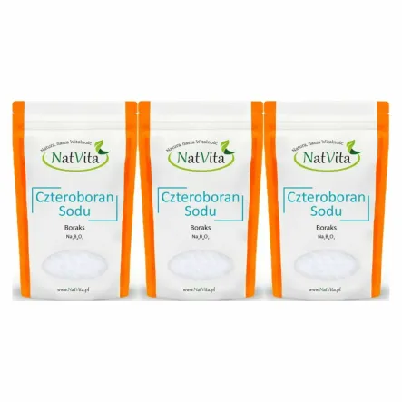 3 x Czteroboran Sodu Dziesięciowodny Boraks 900 g - Natvita Borax