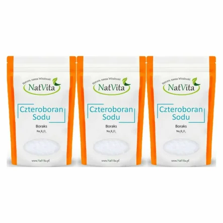 3 x Czteroboran Sodu Dziesięciowodny Boraks 900 g - Natvita Borax