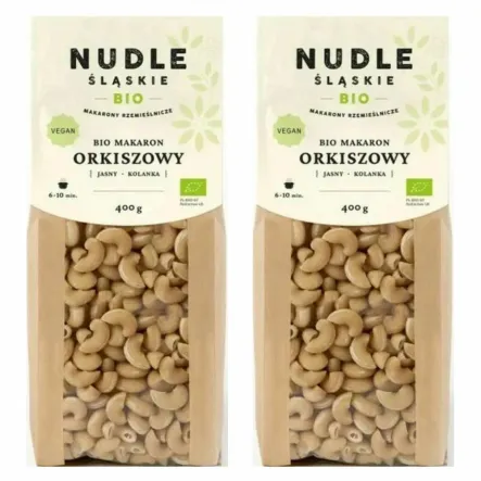 2 x Makaron Orkiszowy Jasny KOLANKA BIO 400 g - Nudle Śląskie