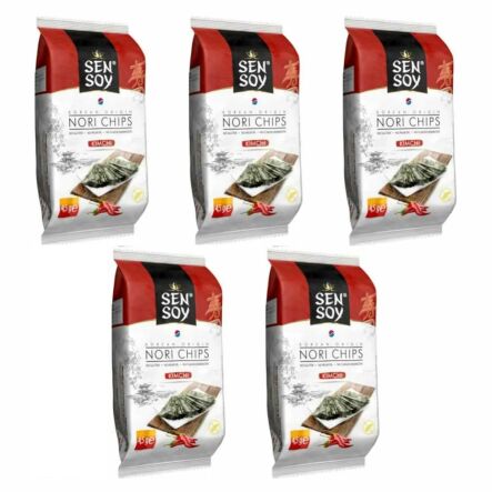 5 x Chipsy Nori Kimchi z Alg Morskich 4,5 g - Sen Soy
