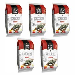 5 x Chipsy Nori Kimchi z Alg Morskich 4,5 g - Sen Soy
